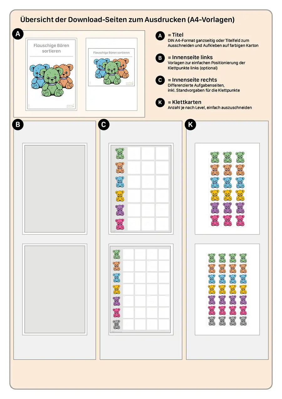 Flauschige Bären sortieren