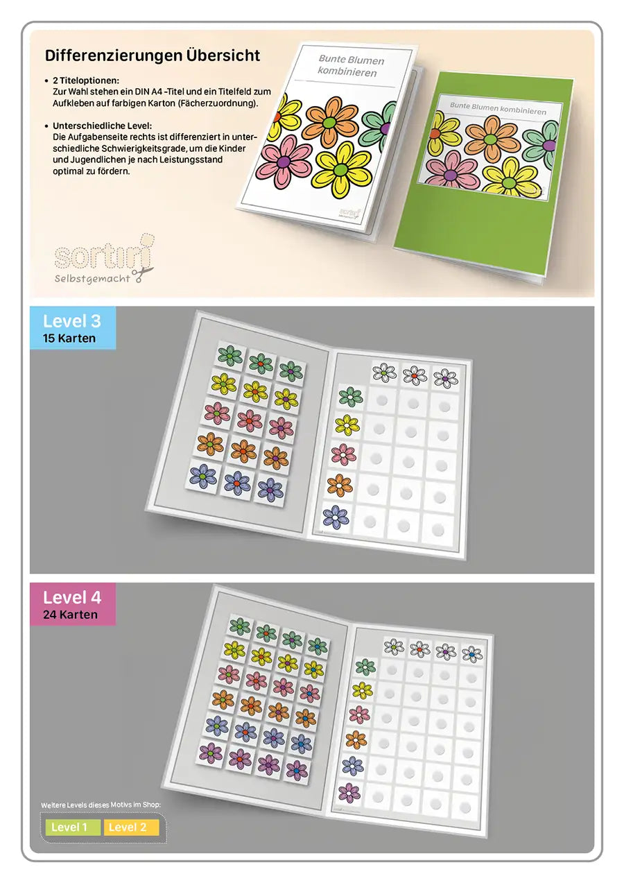 Bunte Blumen kombinieren