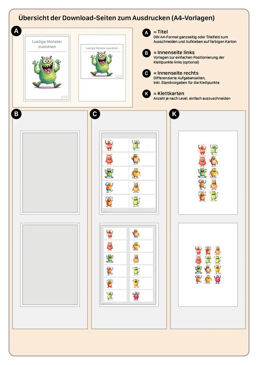 Lustige Monster zuordnen