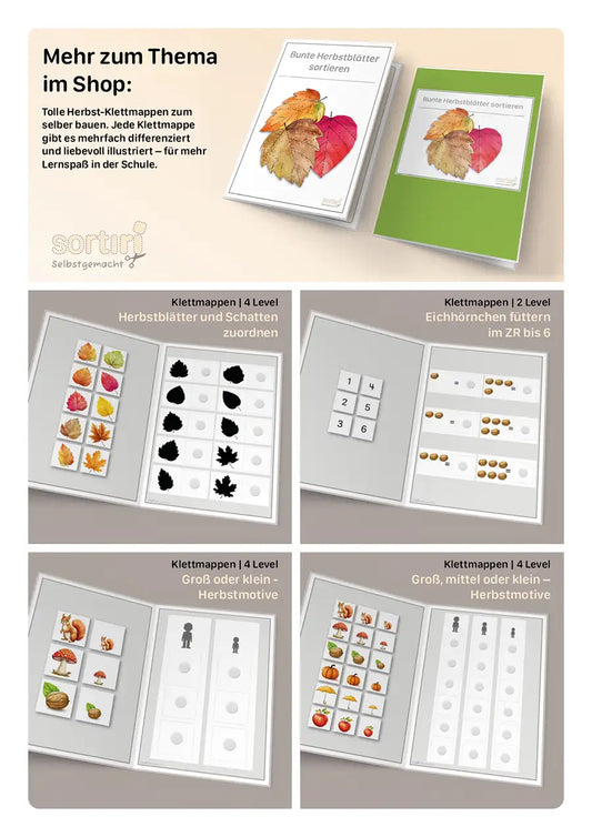 Arbeitsblätter Herbstblätter puzzeln | 16 Teile