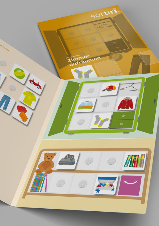 sortiri Klettmappe Zimmer aufräumen - Spiel