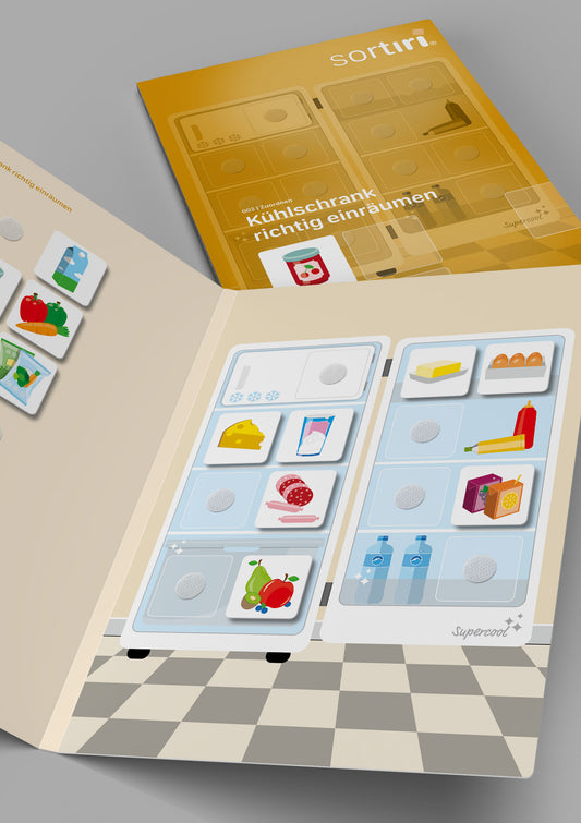 sortiri Klettmappe Kühlschrank richtig einräumen - Spiel