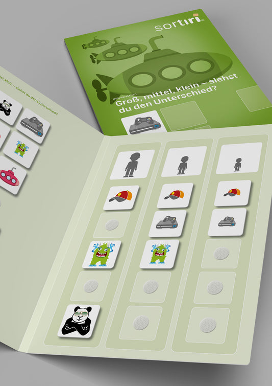 sortiri Klettmappe Groß, mittel, klein - siehst du den Unterschied? - Spiel
