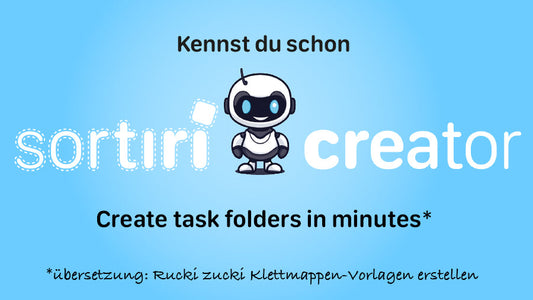 Eigene Klettmappen-Vorlagen in sortiri-Qualität mit über 50 Vorlagen