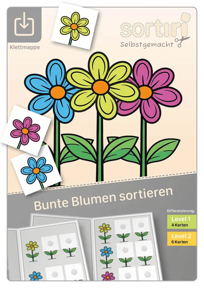 Bunte Blumen sortieren