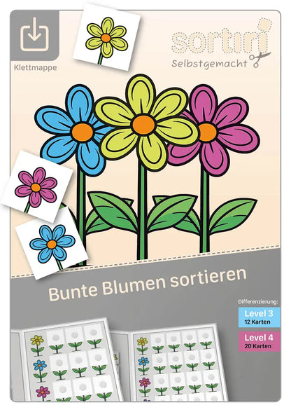 Bunte Blumen sortieren