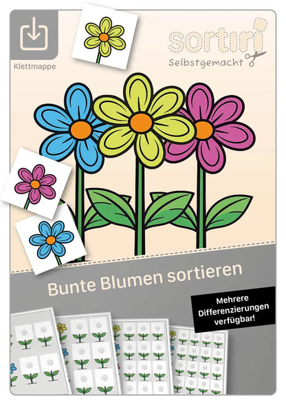 Bunte Blumen sortieren