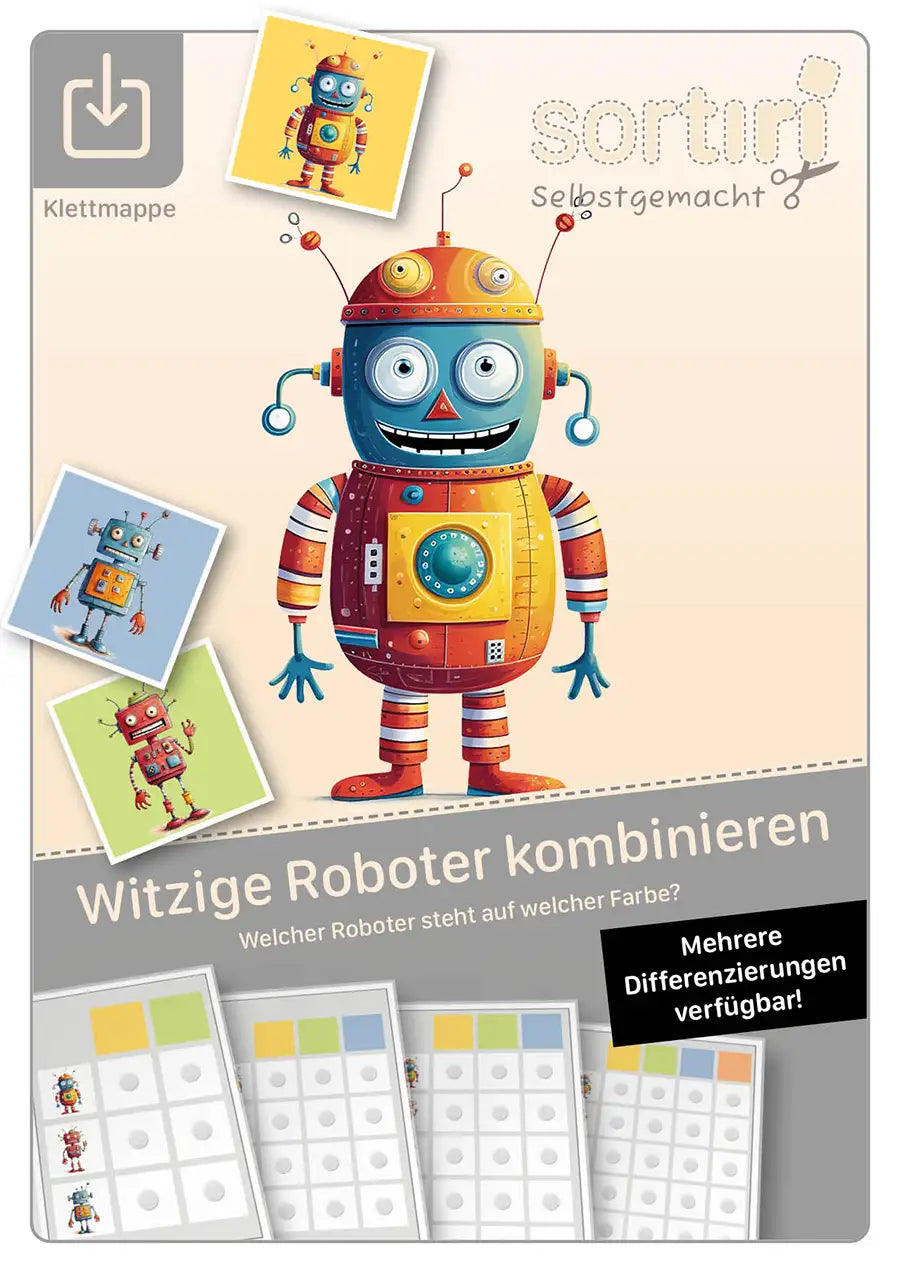 Witzige Roboter kombinieren