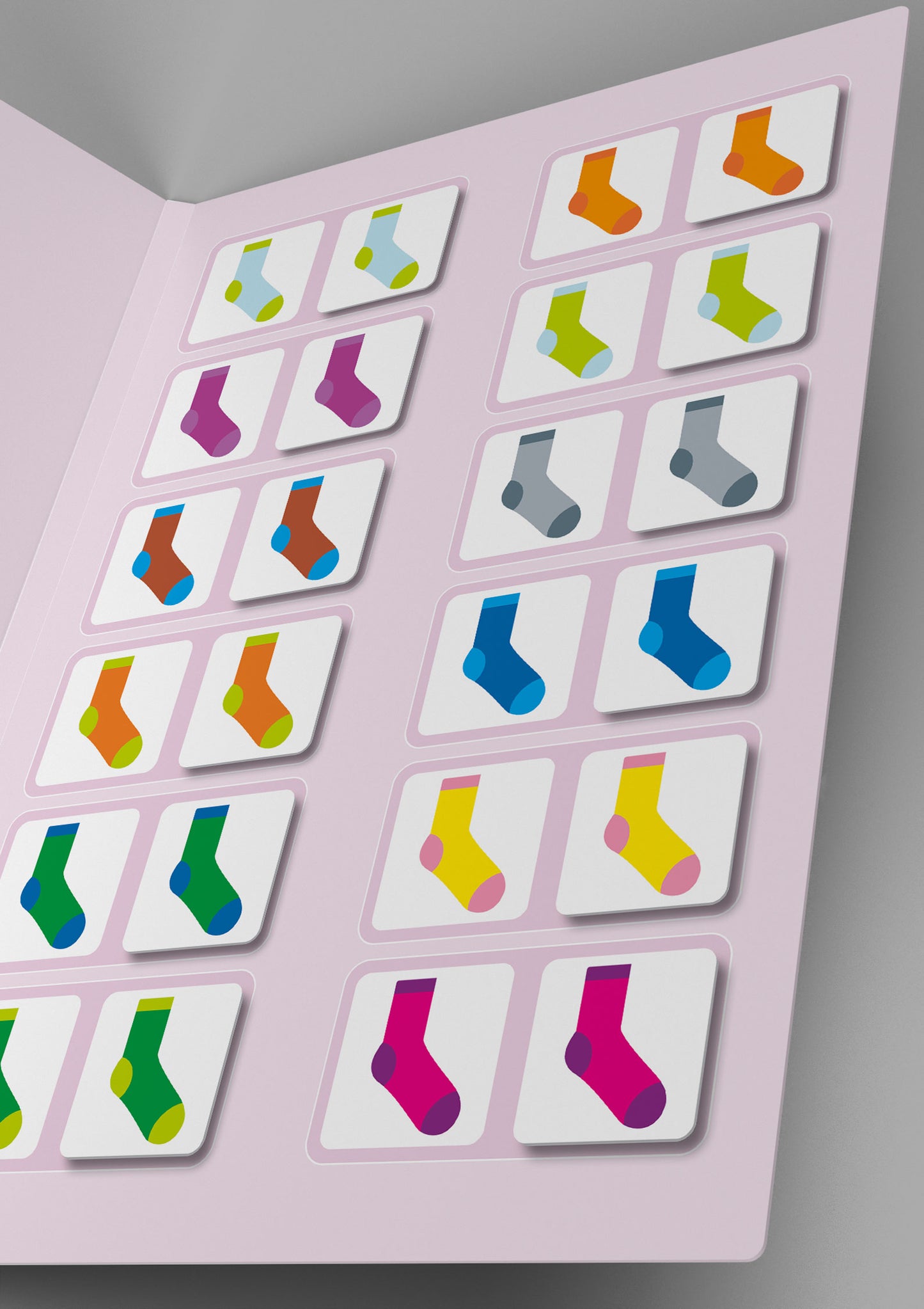 sortiri Klettmappe Bunte Socken sortieren - Lösung