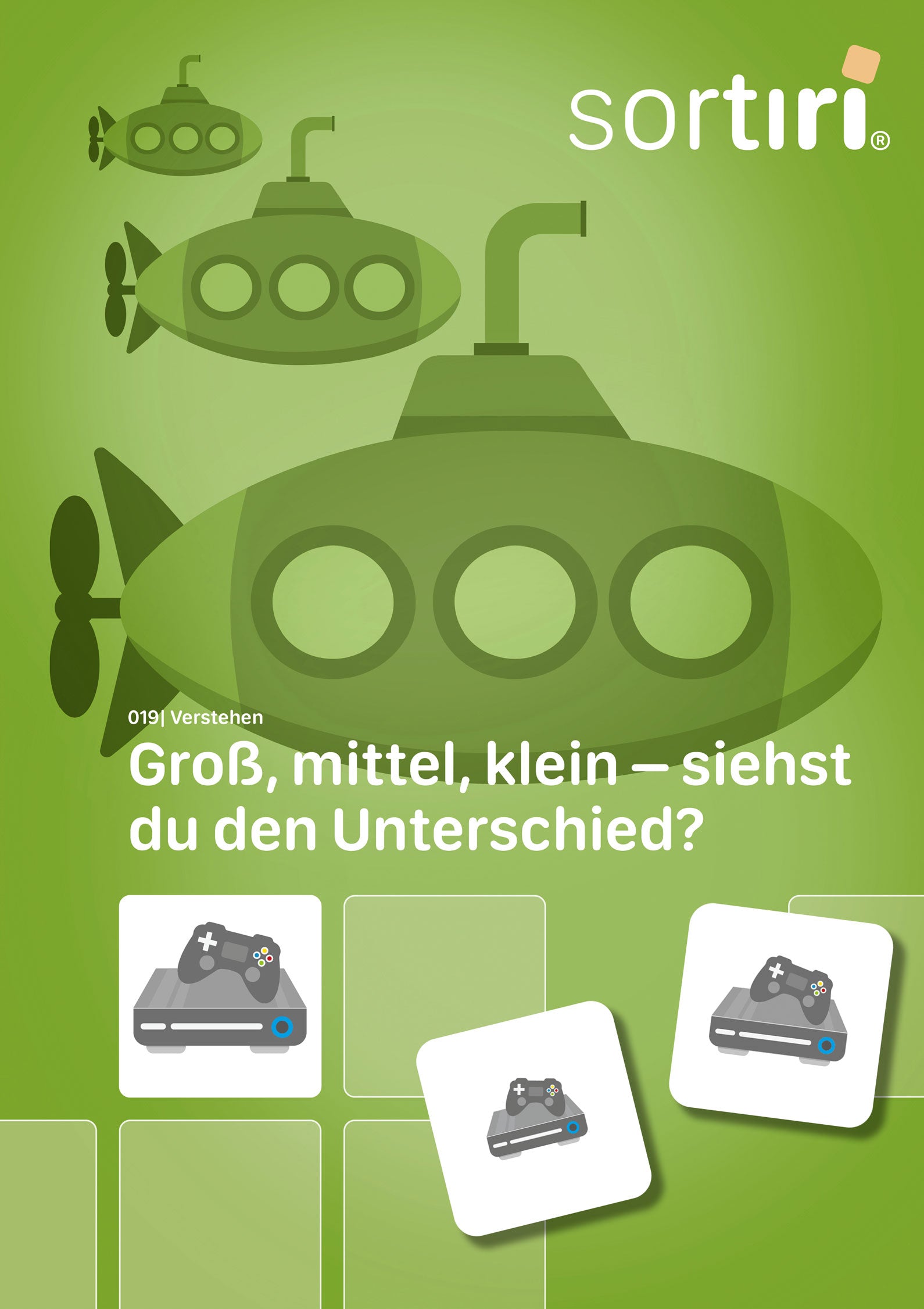 sortiri Klettmappe Groß, mittel, klein - siehst du den Unterschied? - Titel